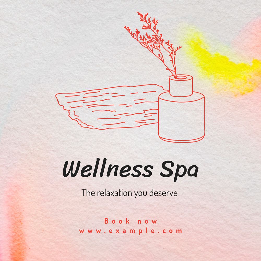 Wellness spa Instagram post template, editable text