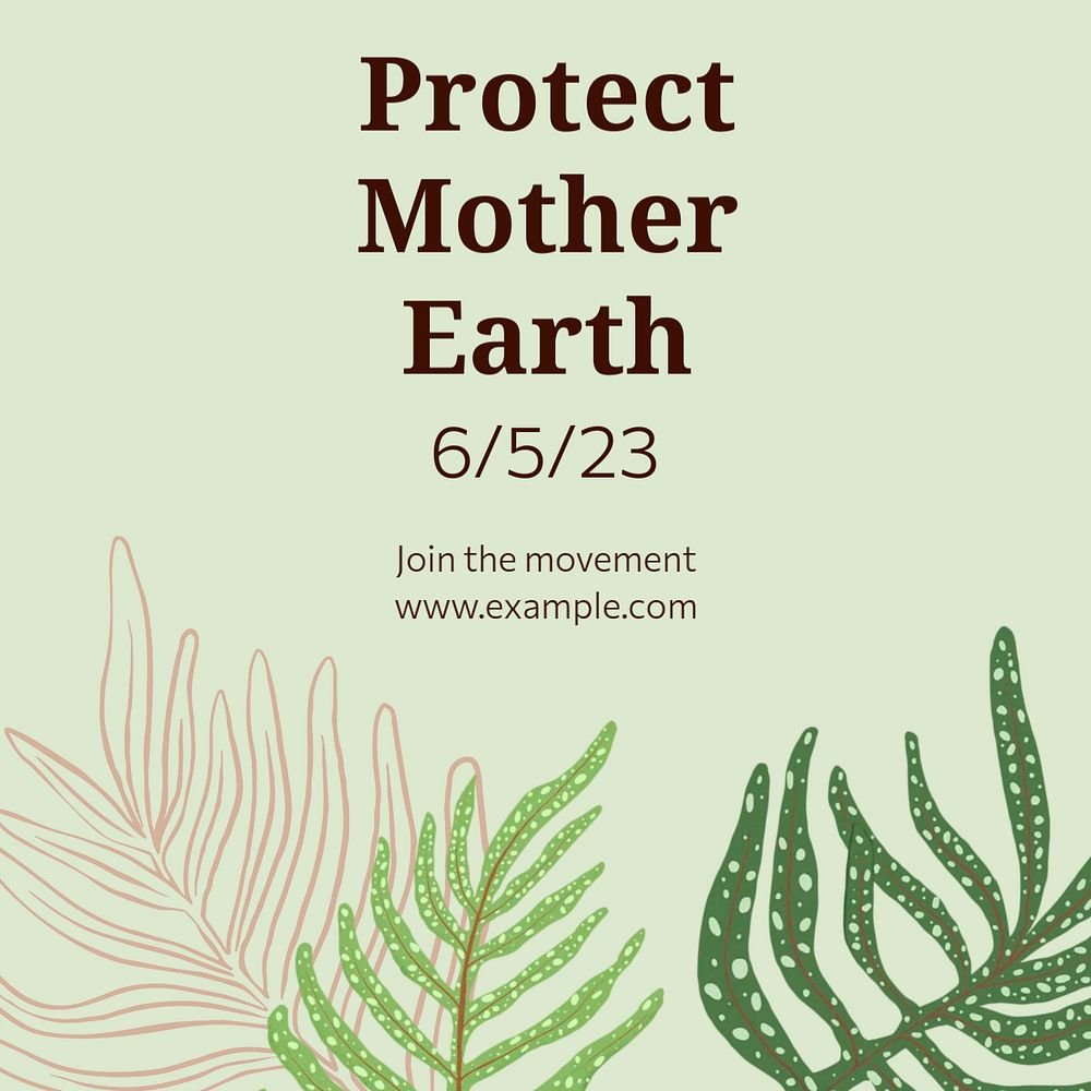 Environmental movement Instagram post template, editable text