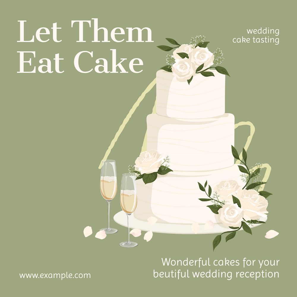 Eat cake Instagram post template, editable text