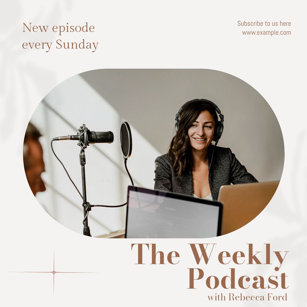 Weekly podcast Instagram post template, editable design