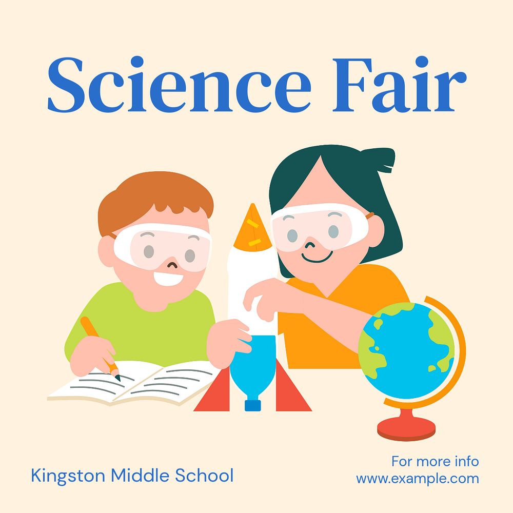 Science Fair Instagram post template, editable text