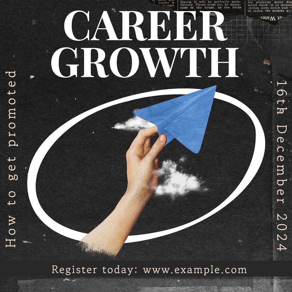 Career growth Instagram post template, editable text