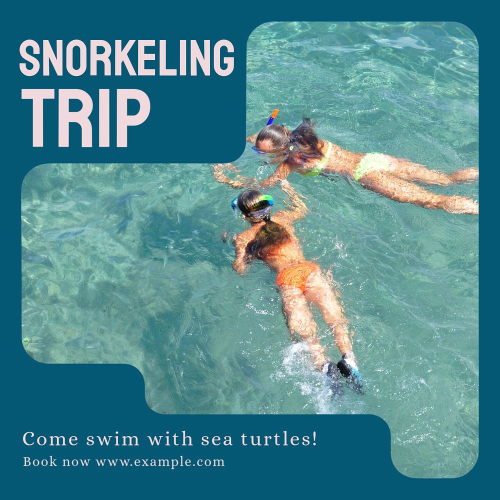 Snorkeling trip Instagram post template, editable text