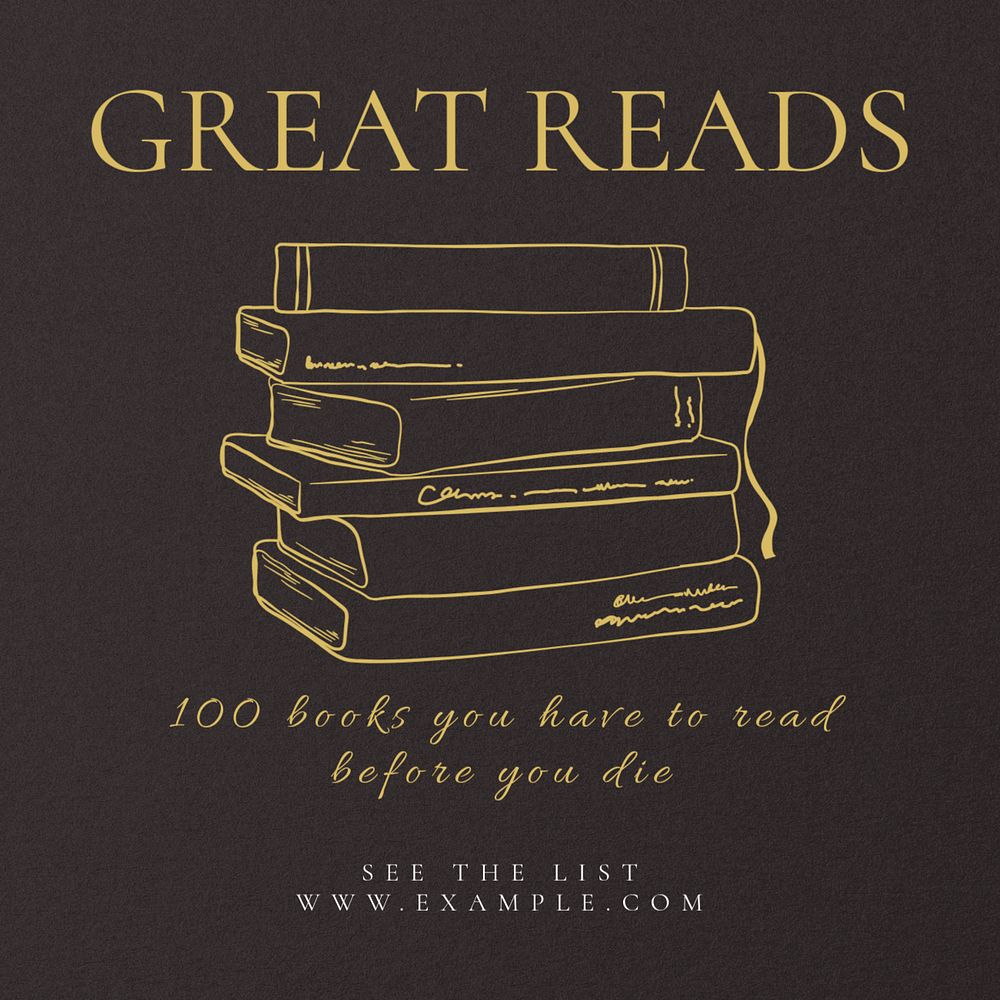 Great reads Instagram post template, editable text