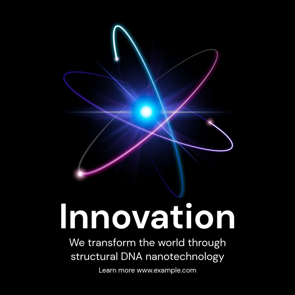 DNA nanotechnology ads Instagram post template, editable text