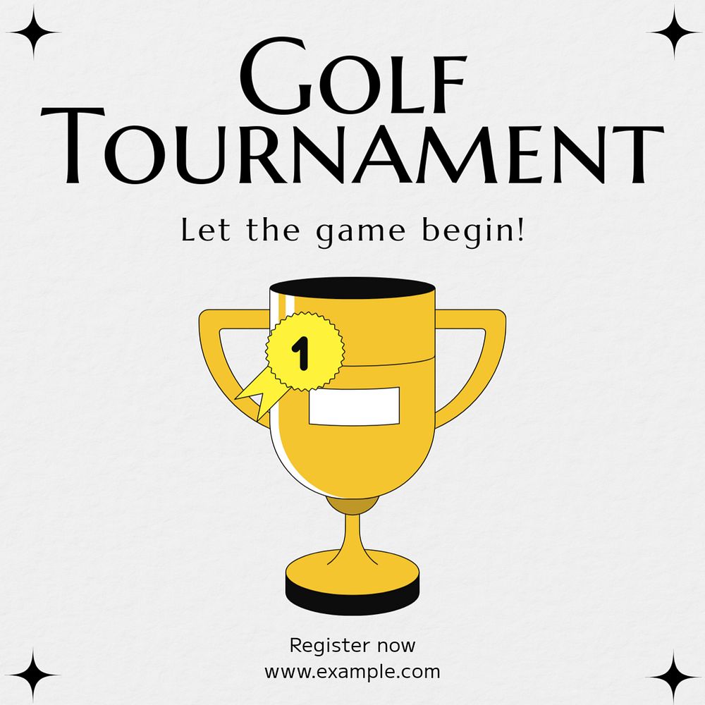 Golf tournament Instagram post template, editable text