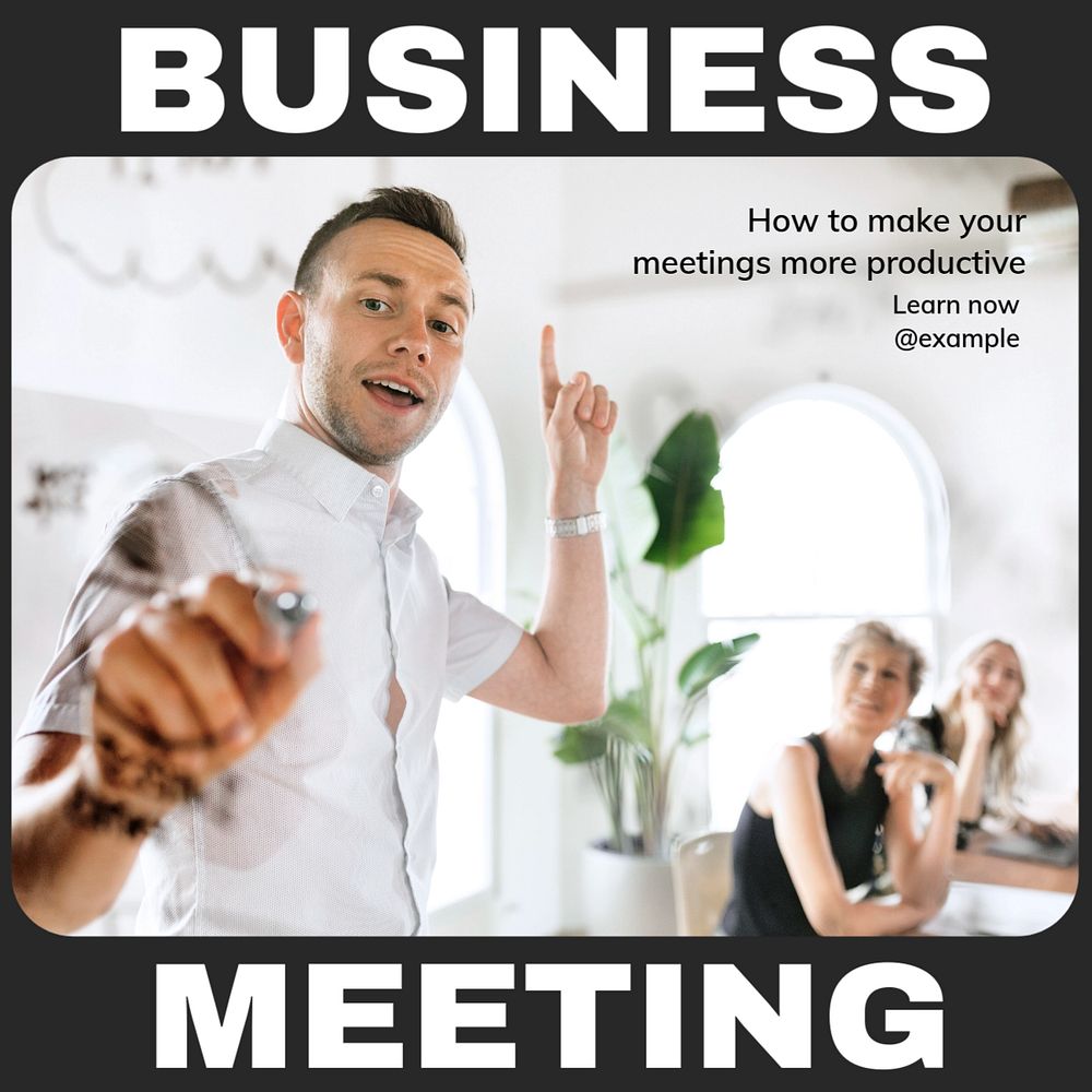 Business meeting Instagram post template, editable text