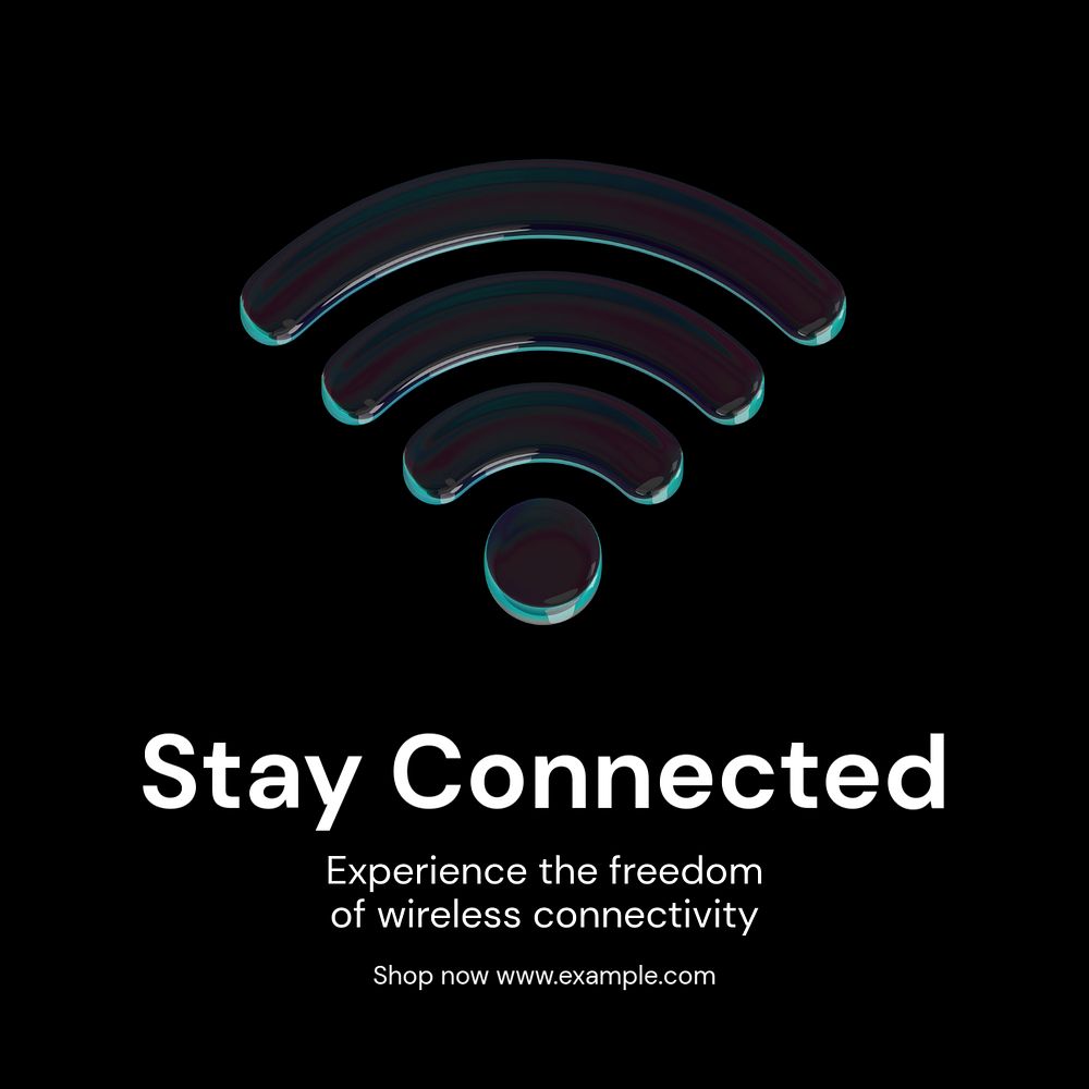 Wifi technology wireless Instagram post template, editable text