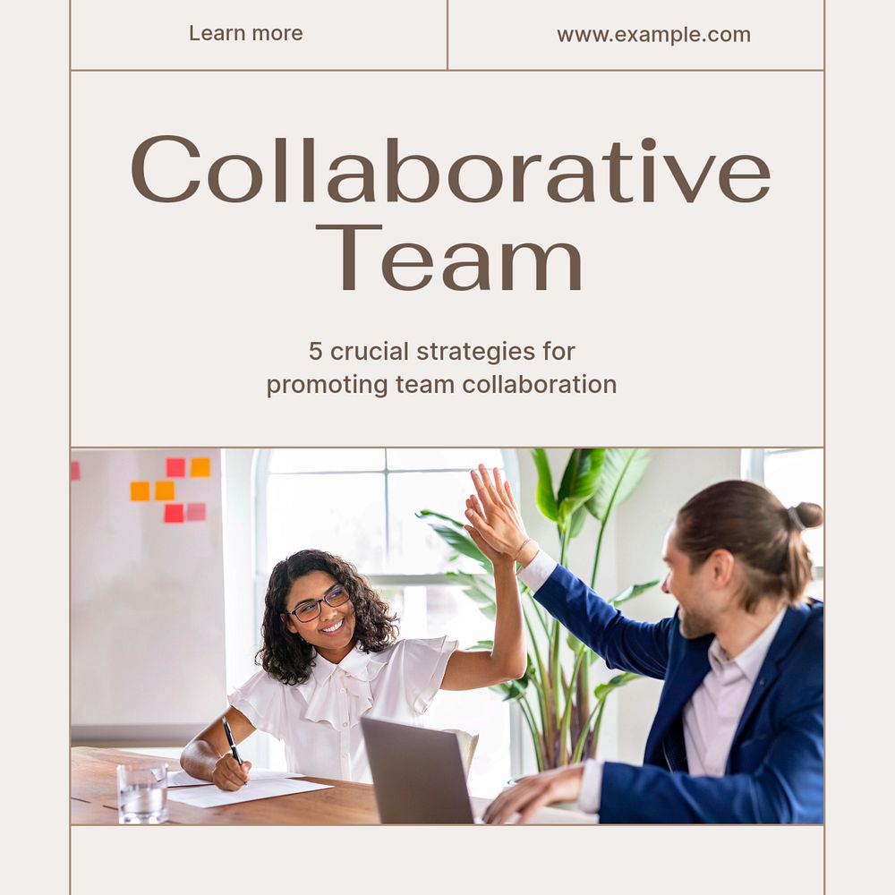 Team collaboration Instagram post template, editable text