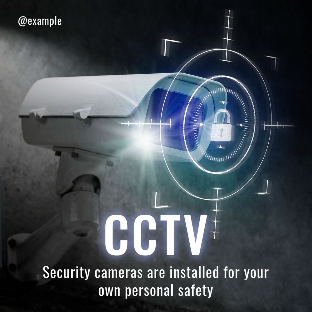 CCTV Instagram post template, editable text