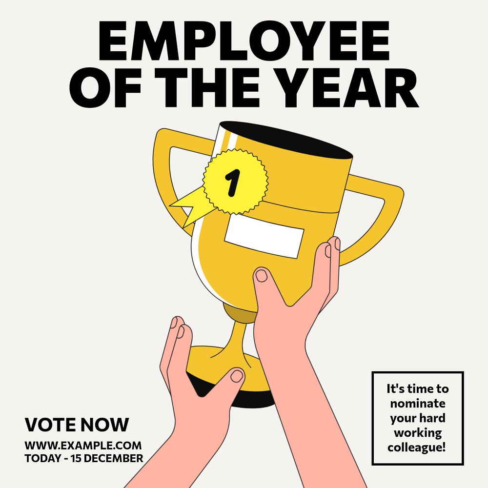 Best employees vote Instagram post template, editable text