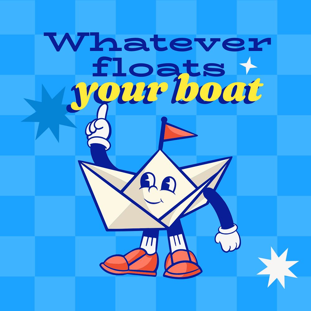 Floats your boat Instagram post template, editable text