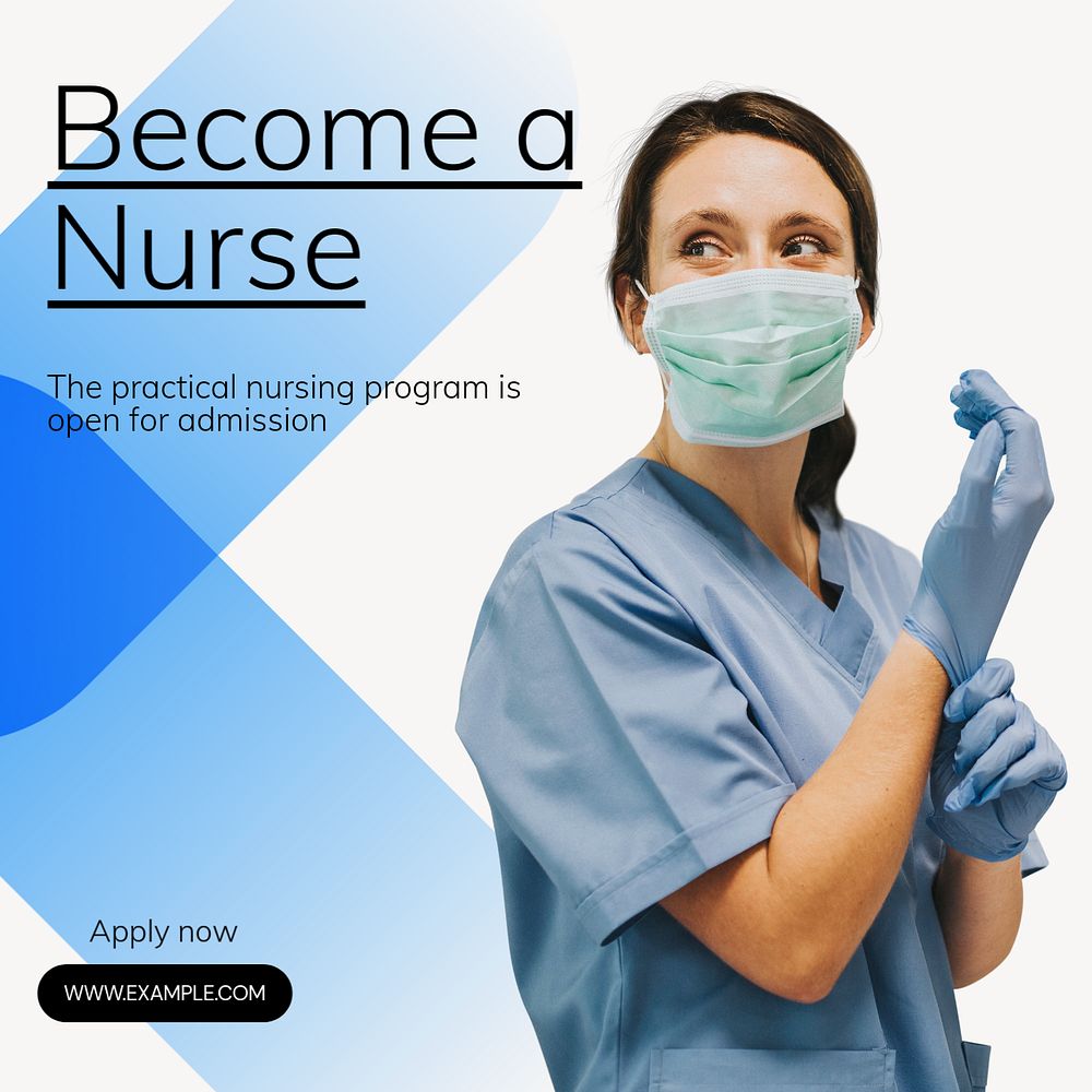 Nursing program Instagram post template, editable text