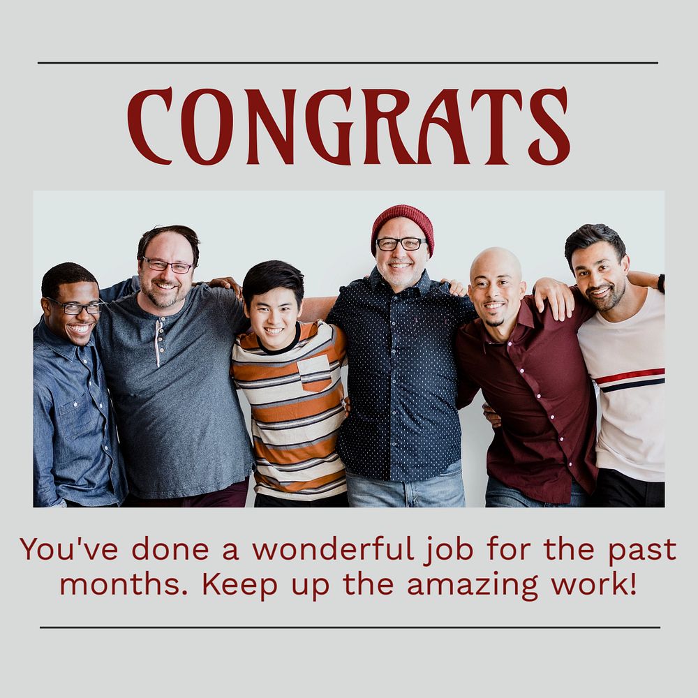 Congratulations Instagram post template, editable text