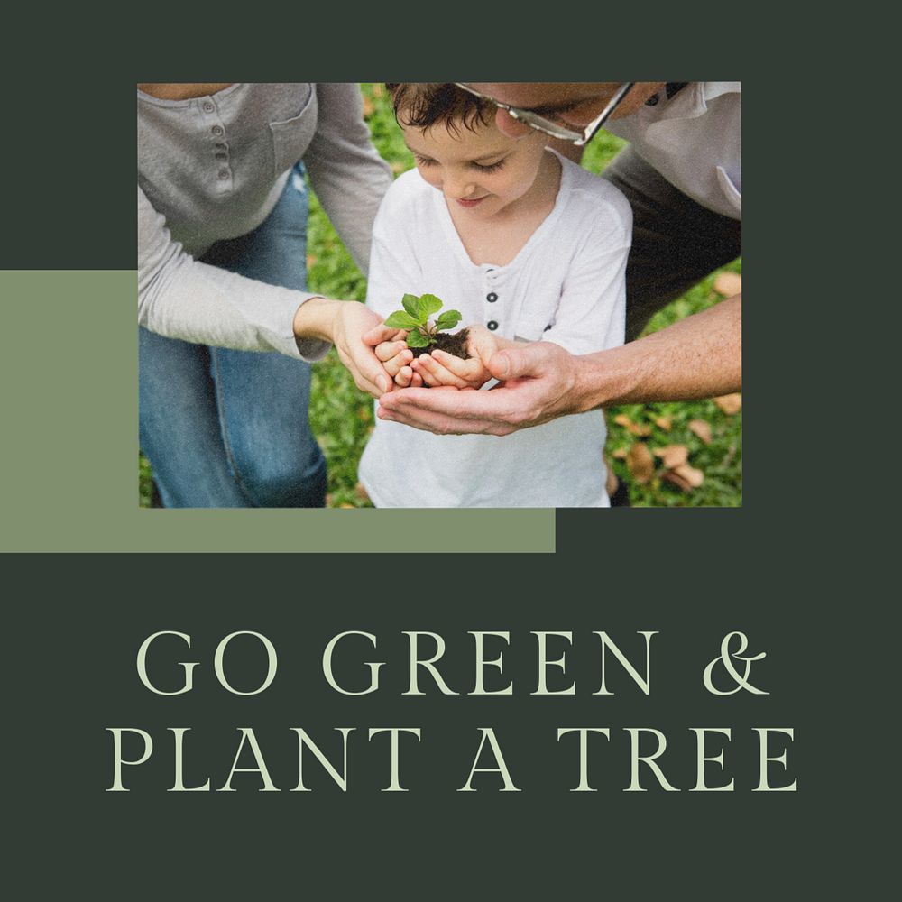 Plant a tree Instagram post template, editable text