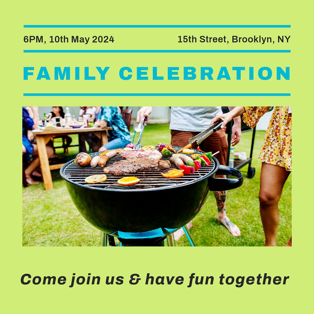 Family celebration Instagram post template, editable text