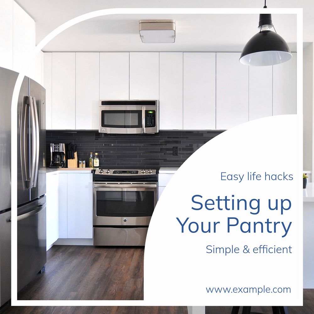 Pantry setup Instagram post template, editable text