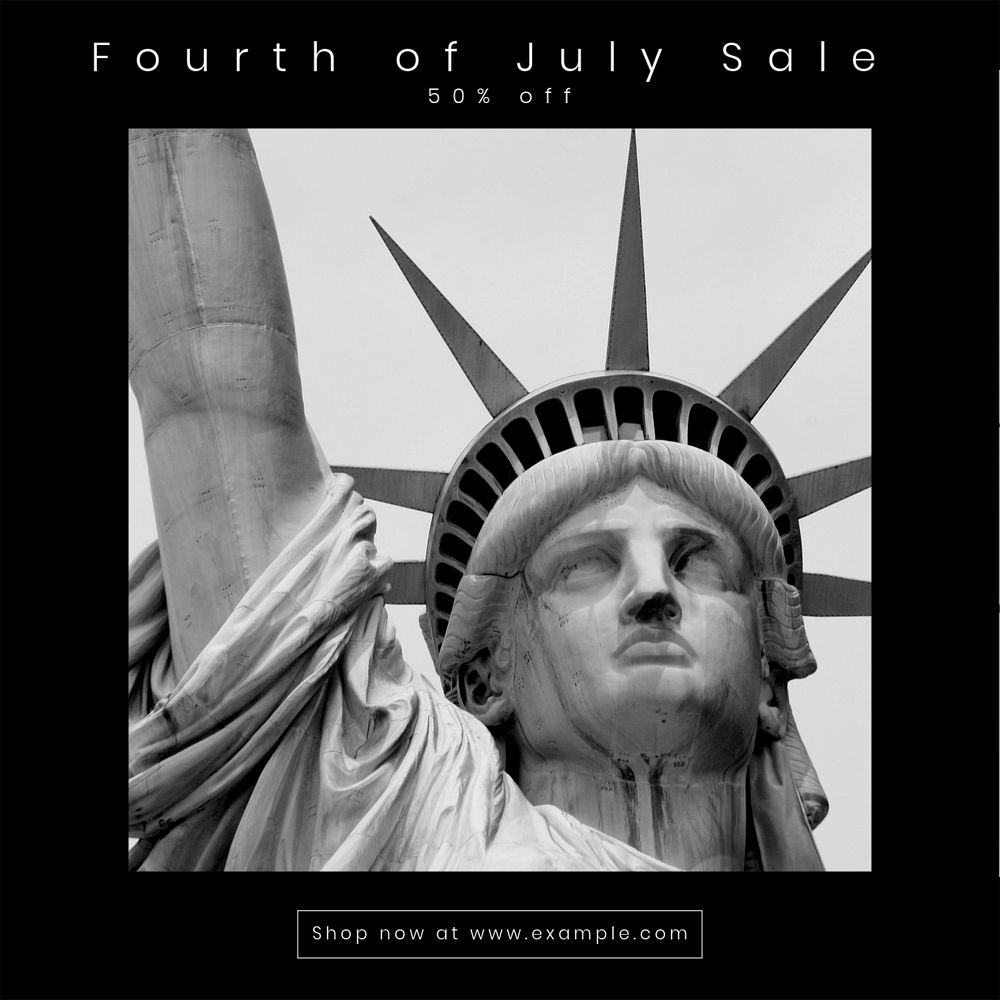 4th of July sale Instagram post template, editable text