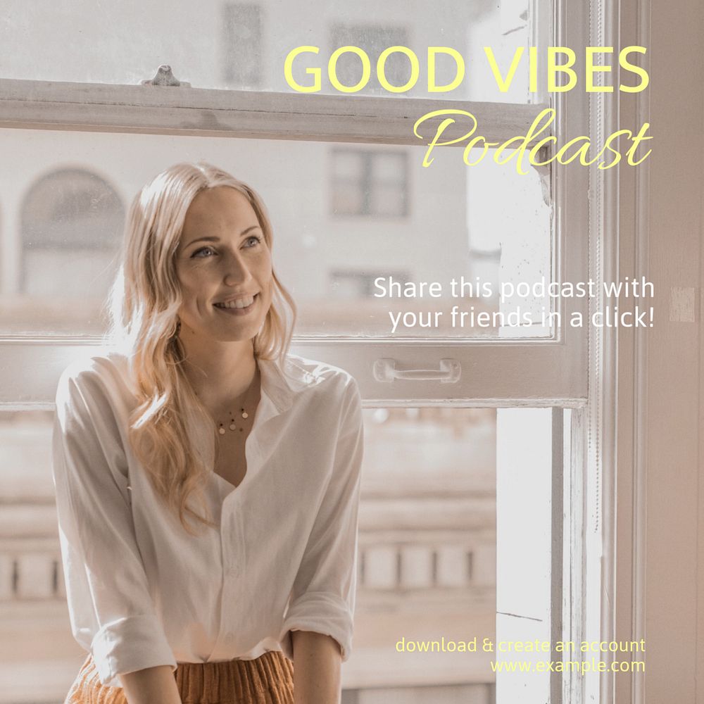 Lifestyle podcast Instagram post template, editable text