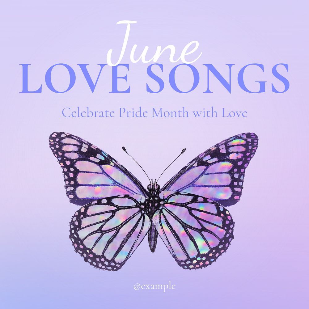 June love songs Instagram post template, editable text