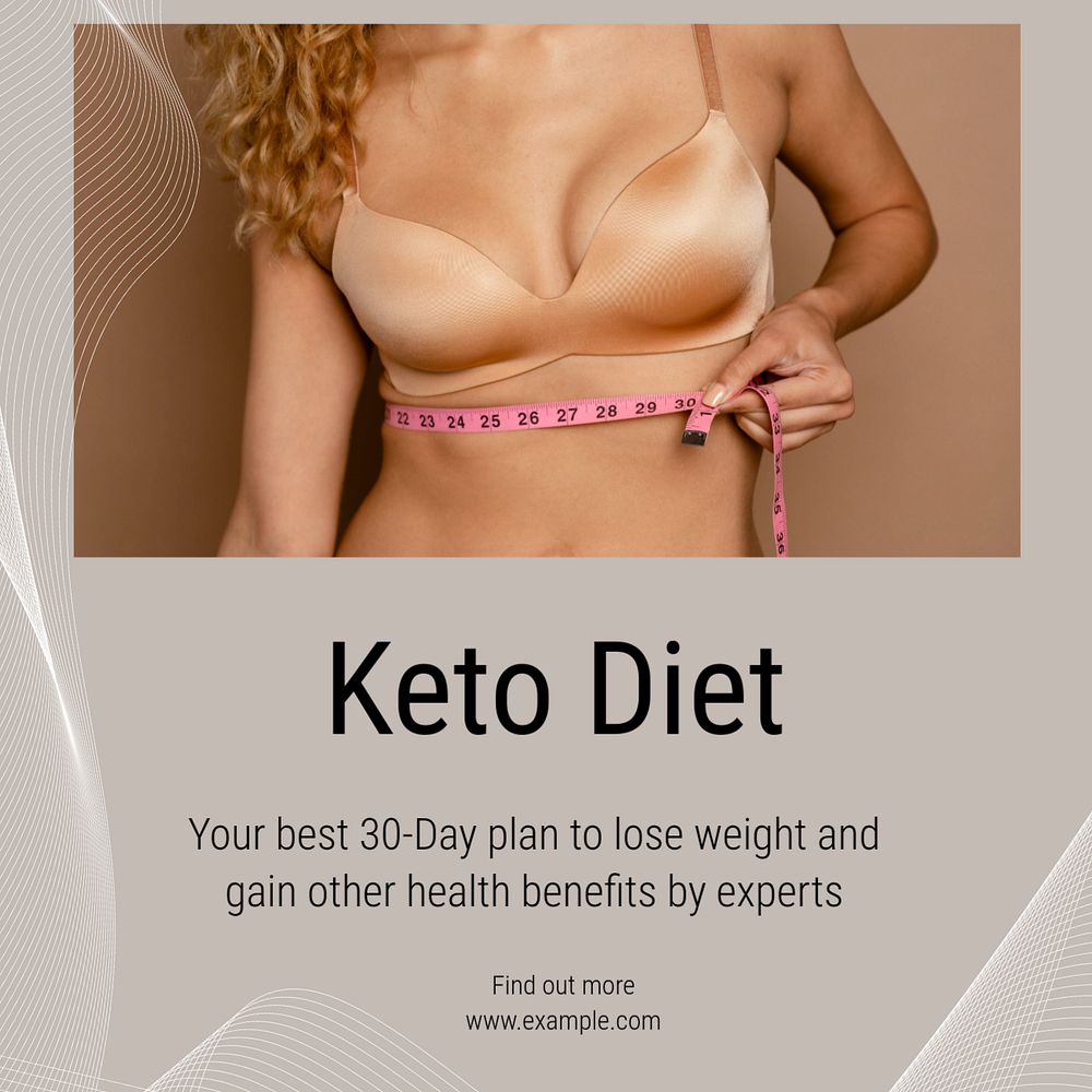 Keto diet Instagram post template, editable text