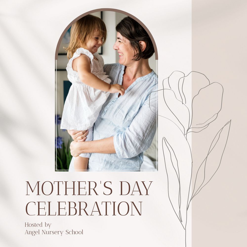 Mother's day celebration Instagram post template, editable text