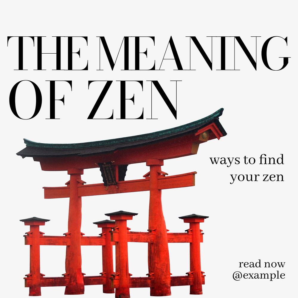 Zen Instagram post template, editable text