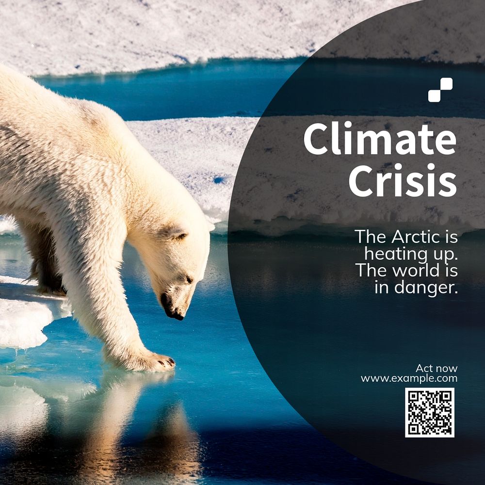 Climate crisis Instagram post template, editable text