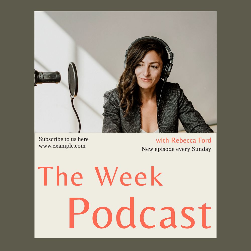 Weekly podcast Instagram post template, editable text