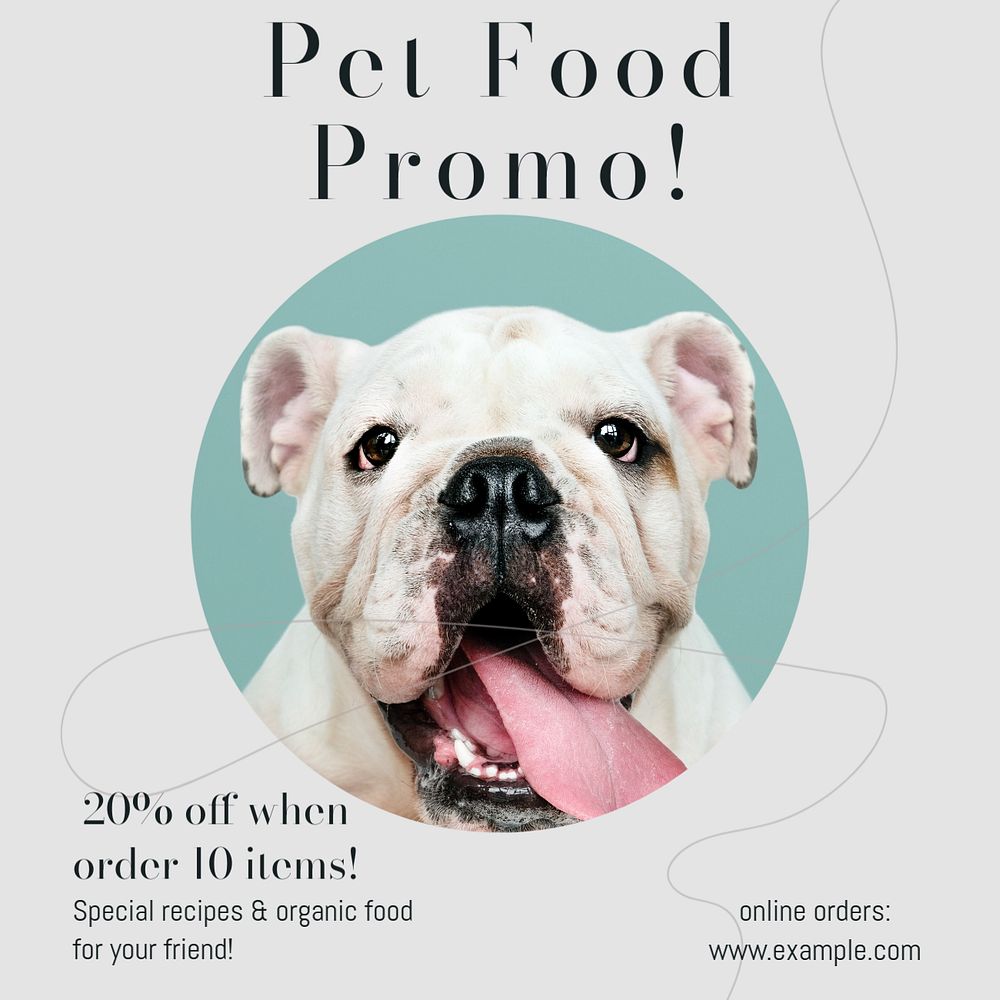 Pet food Instagram post template, editable text