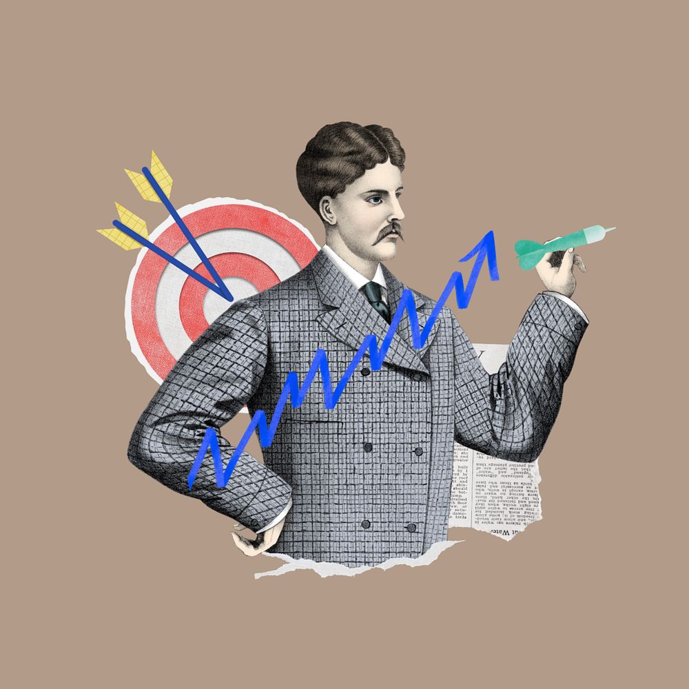 Vintage marketer, target & dart board editable remix