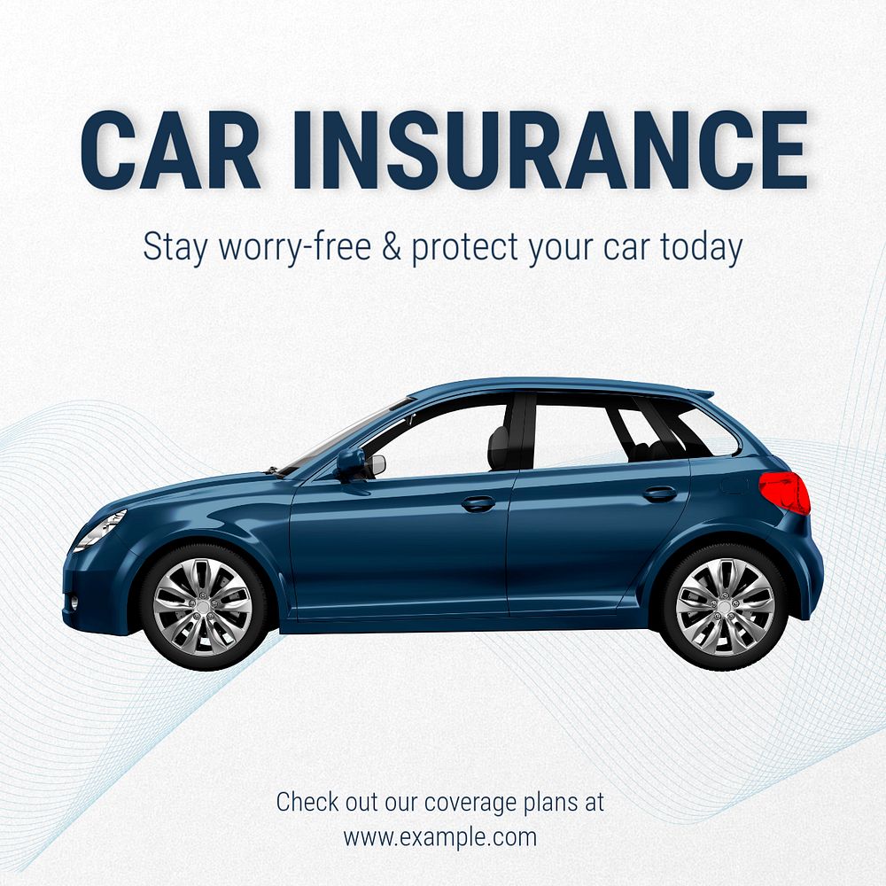 Car insurance Instagram post template, editable text