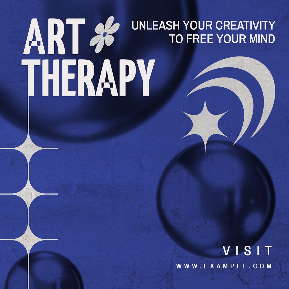 Art therapy Instagram post template, editable text