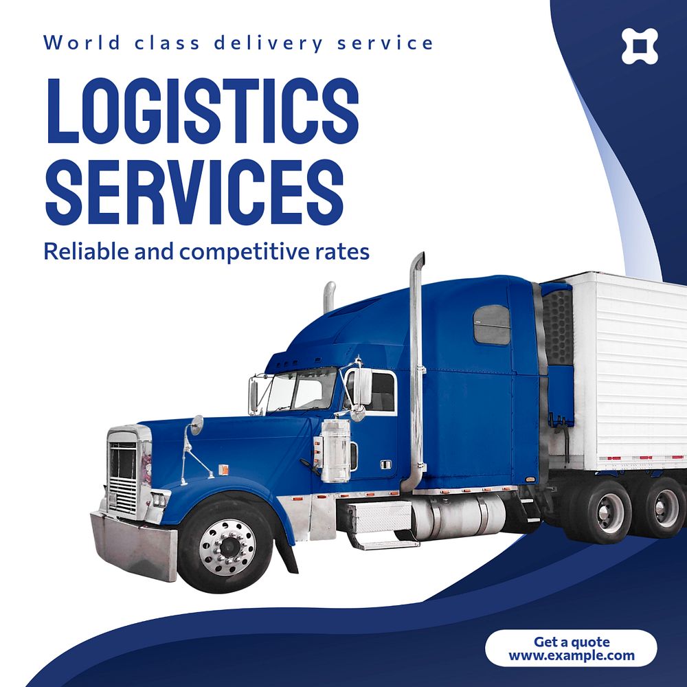 Logistic services Instagram post template, editable text