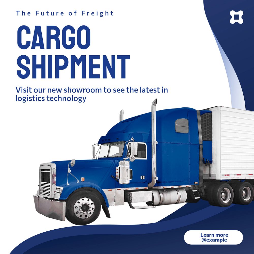 Cargo shipment Instagram post template, editable text