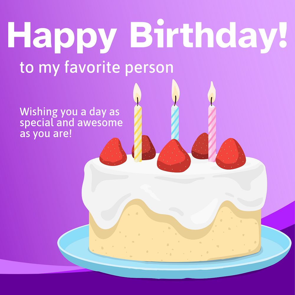 Happy birthday! Instagram post template, editable text