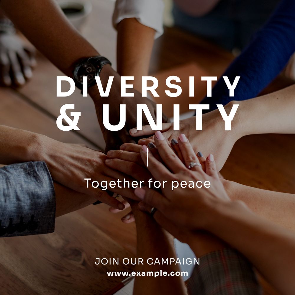 Diversity & unity Instagram post template, editable text