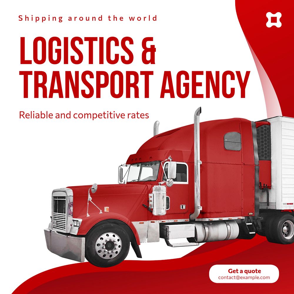 Logistic & transport Instagram post template, editable text