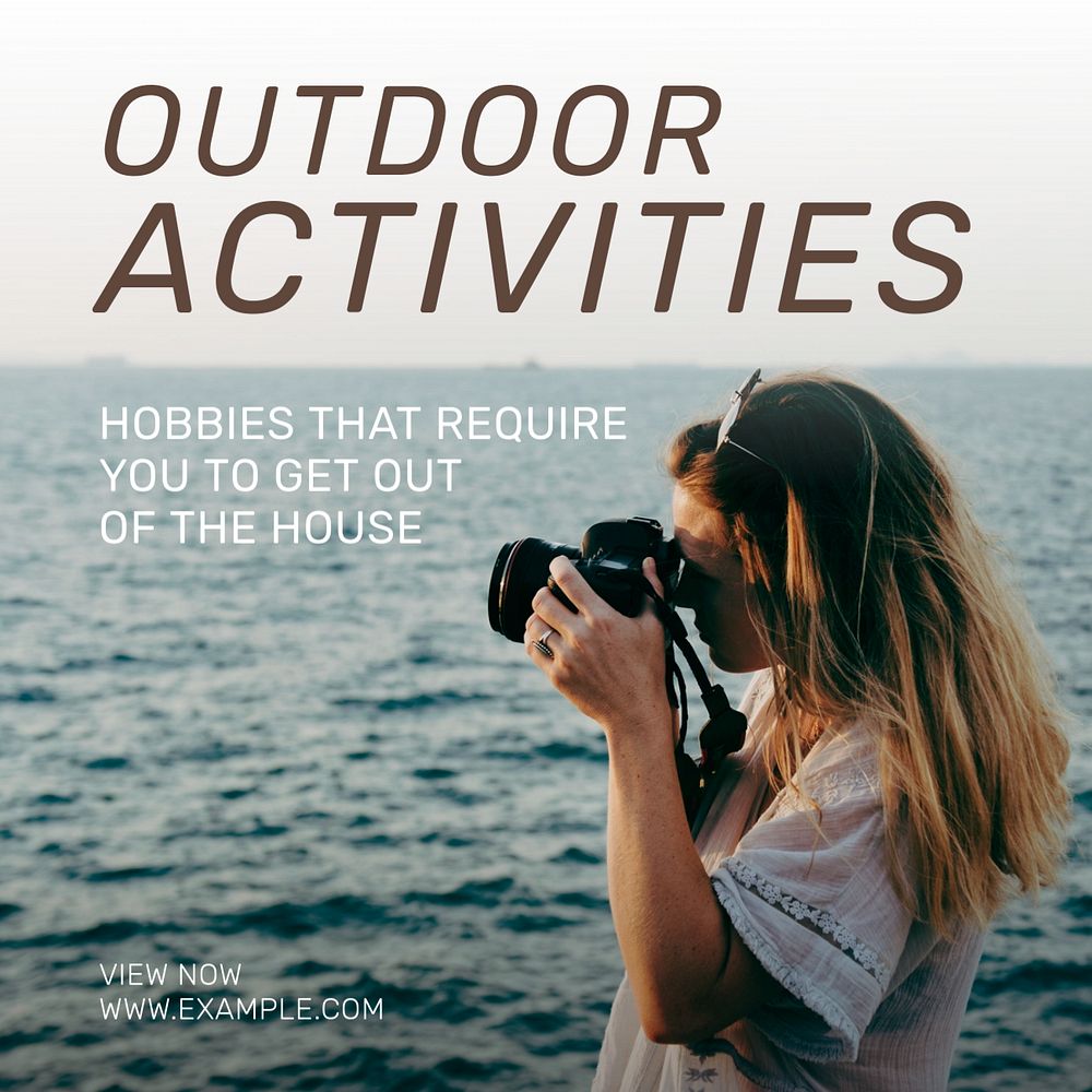 Outdoor activities Instagram post template, editable text