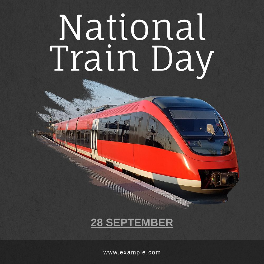 National train day Instagram post template, editable text