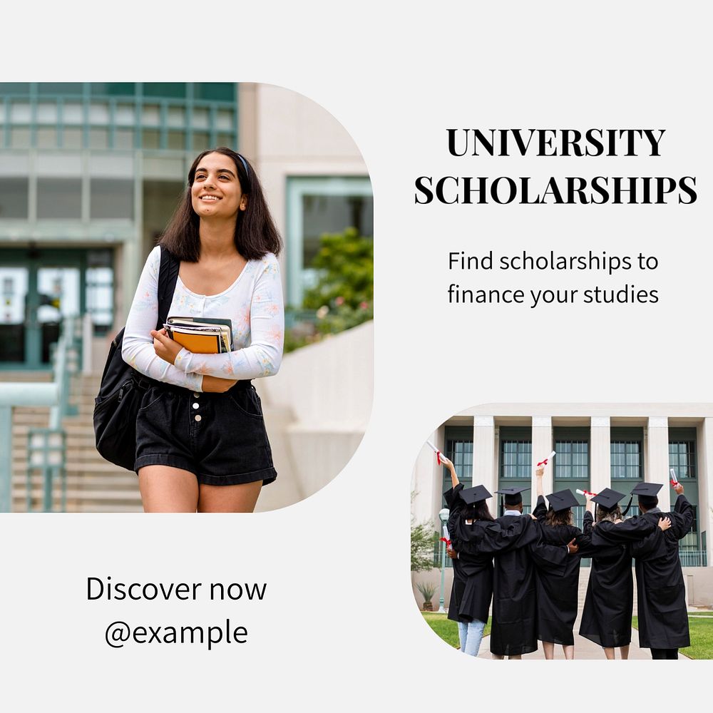 University scholarship Instagram post template, editable text