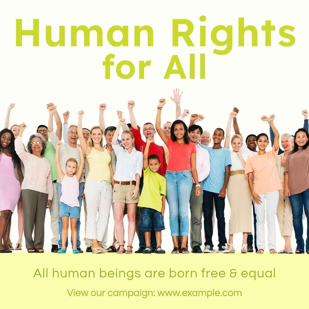 Human rights & equality Instagram post template, editable text