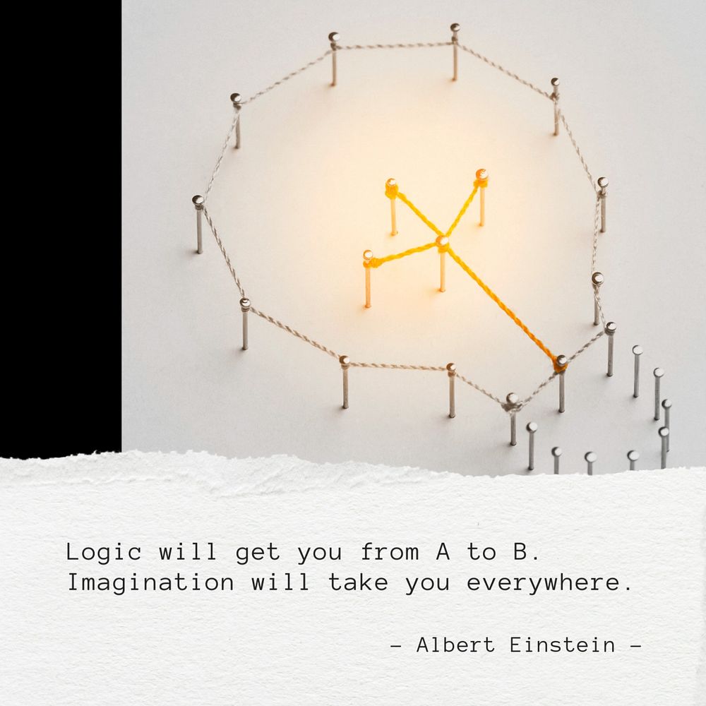 Einstein's imagination quote Instagram post template, editable text