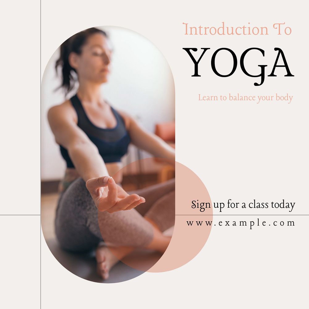 Yoga class Instagram post template, editable text