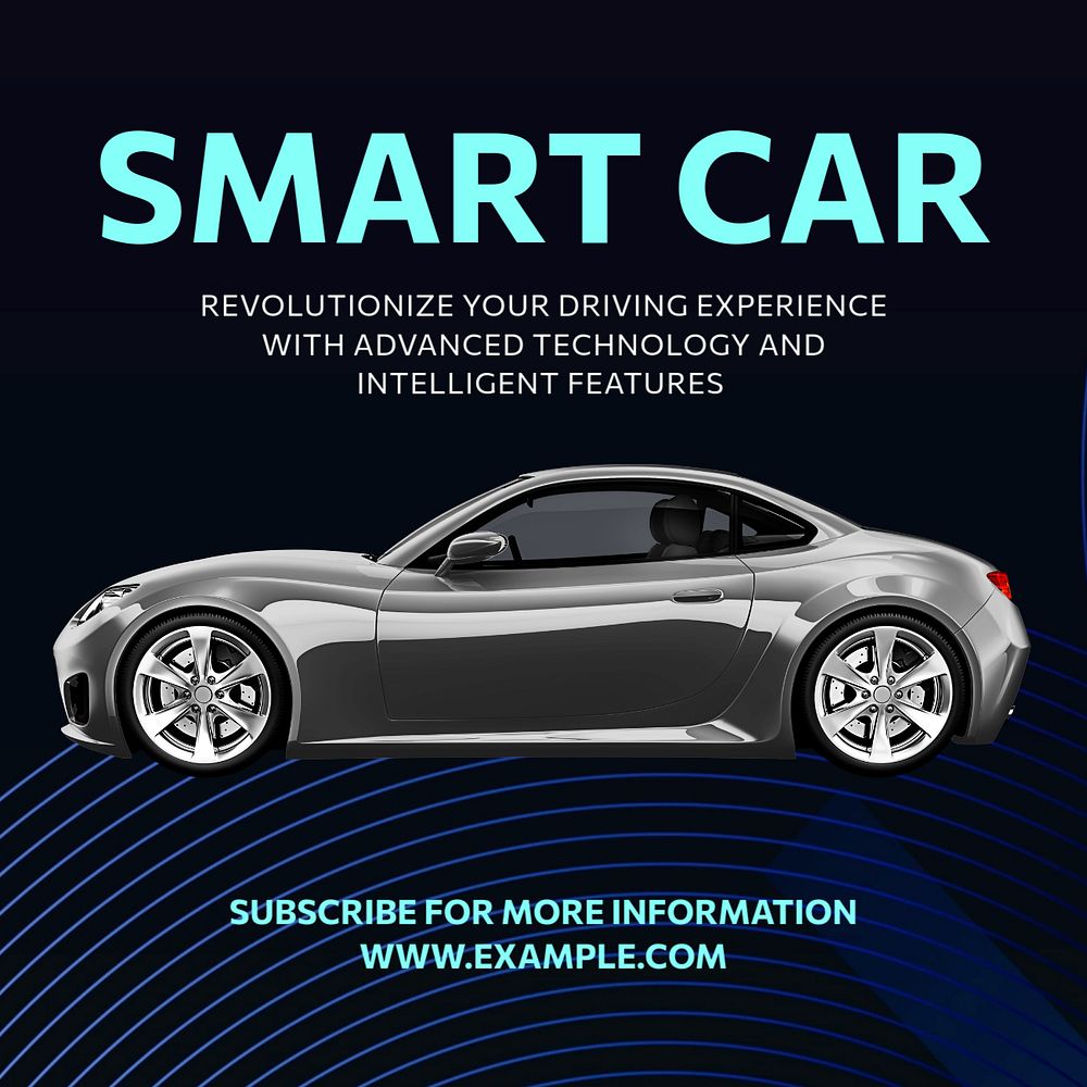 Smart car Instagram post template, editable text