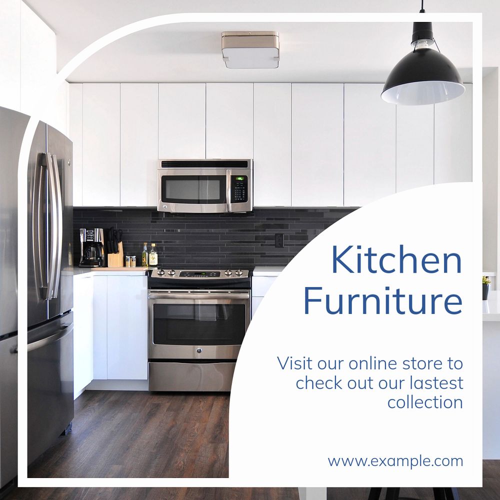 Kitchen furniture Instagram post template, editable text