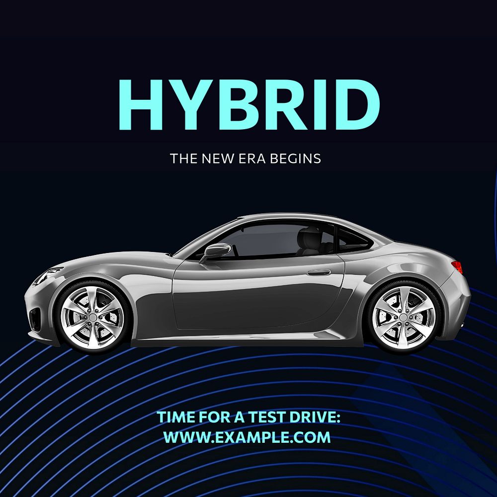 Hybrid car Instagram post template, editable text