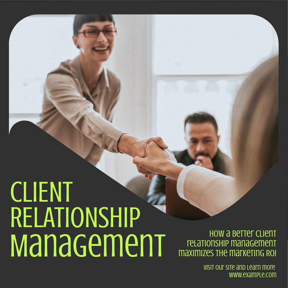 Client relationship management Instagram post template, editable text