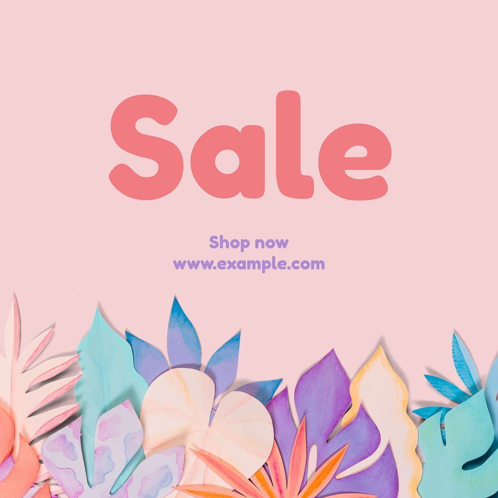 Sale promotion Instagram post template, editable text