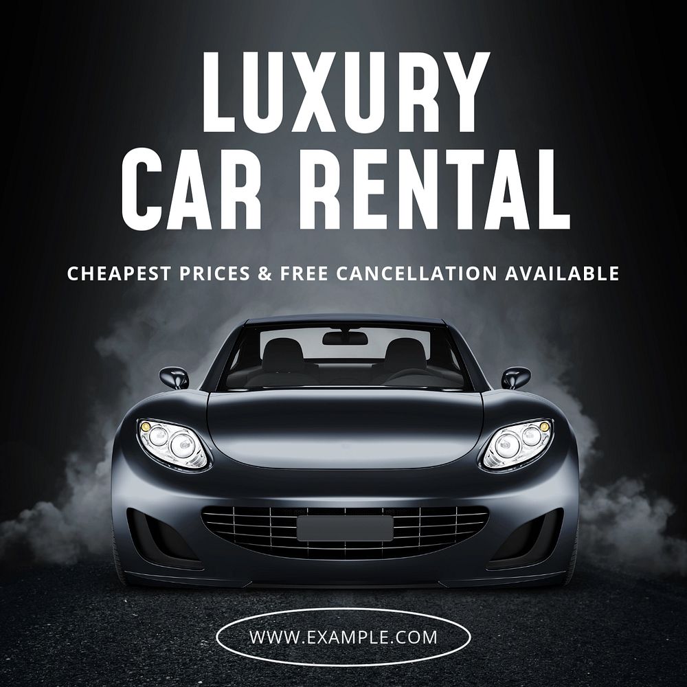 Luxury car rental Instagram post template, editable text